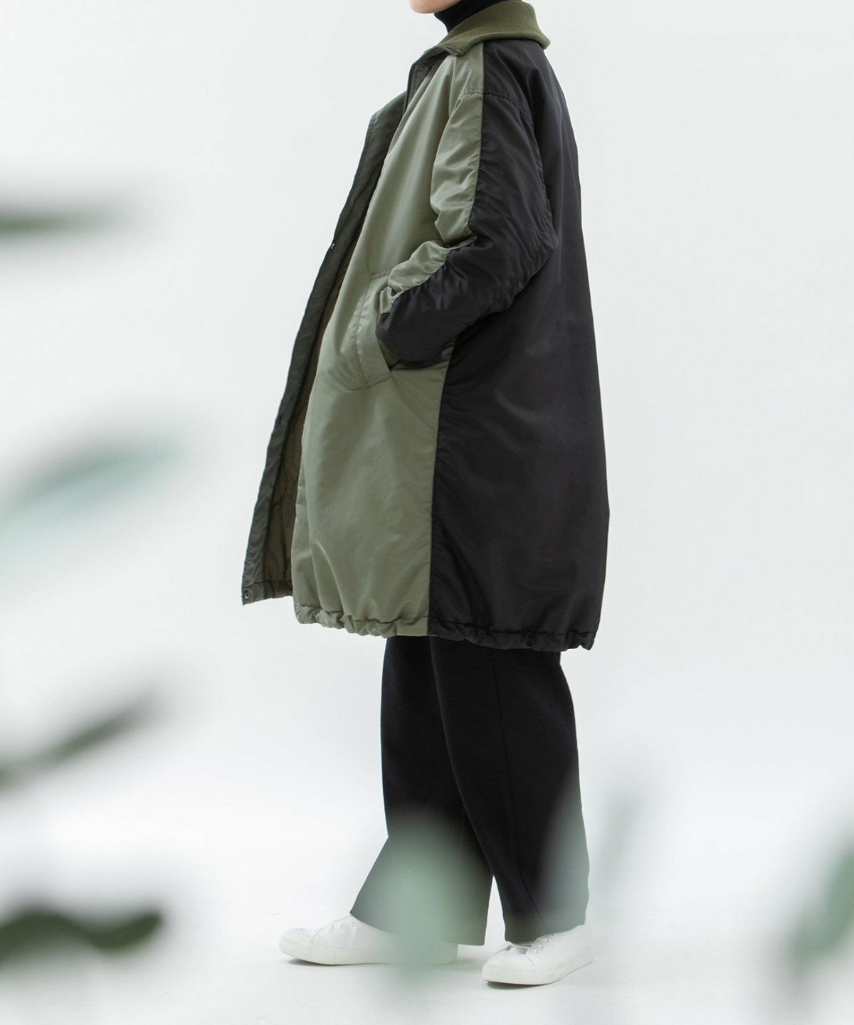 モデル身長：167cm（カーキ：オモテ面）