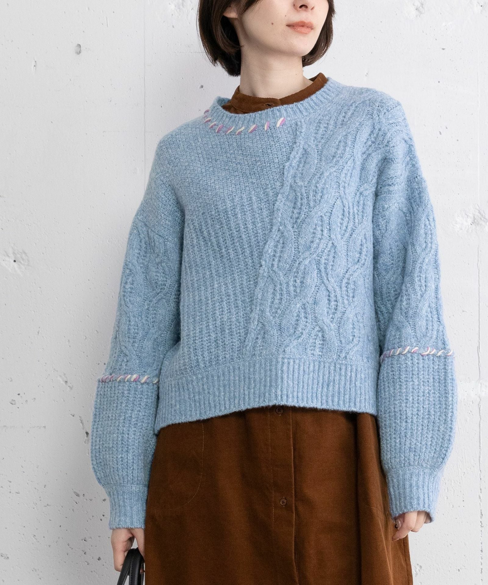 MORE PRICE DOWN】ハンドステッチななめケーブルニット | COO ONLINE