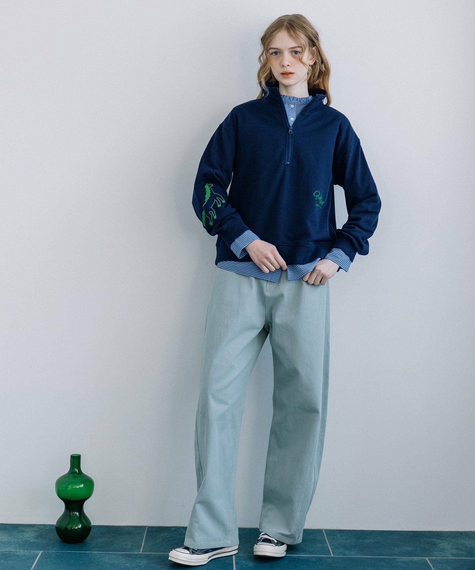 HORSE刺繍zipあき裏毛プルオーバー | COO ONLINE