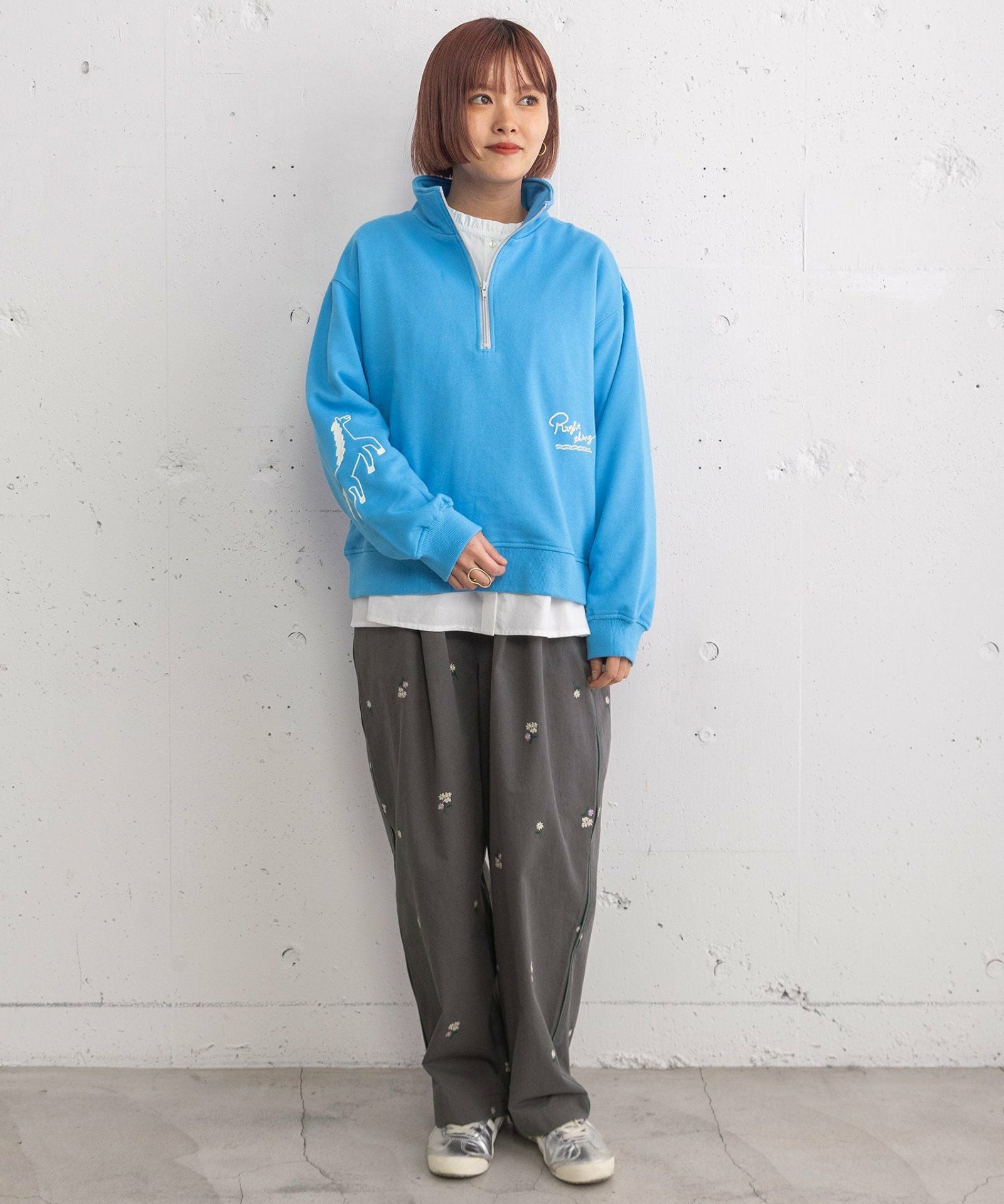 HORSE刺繍zipあき裏毛プルオーバー | COO ONLINE