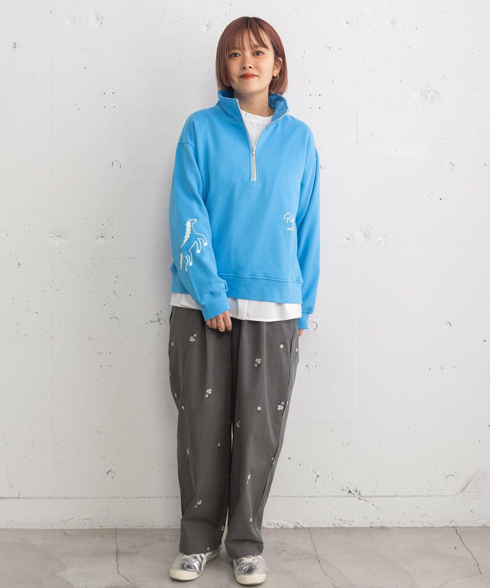 HORSE刺繍zipあき裏毛プルオーバー | COO ONLINE