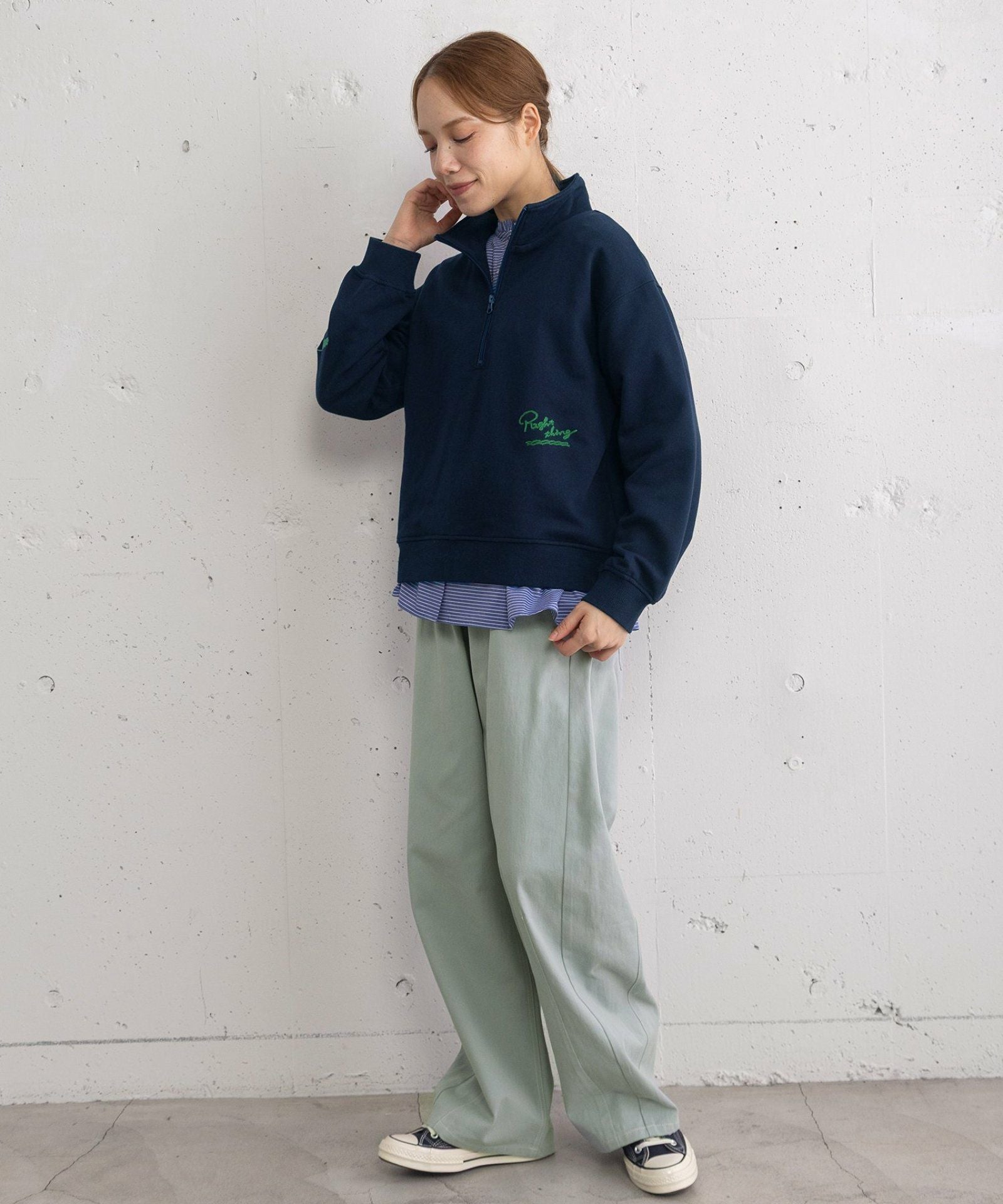 HORSE刺繍zipあき裏毛プルオーバー | COO ONLINE