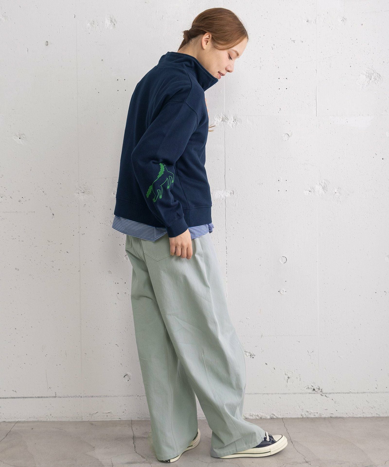 HORSE刺繍zipあき裏毛プルオーバー | COO ONLINE