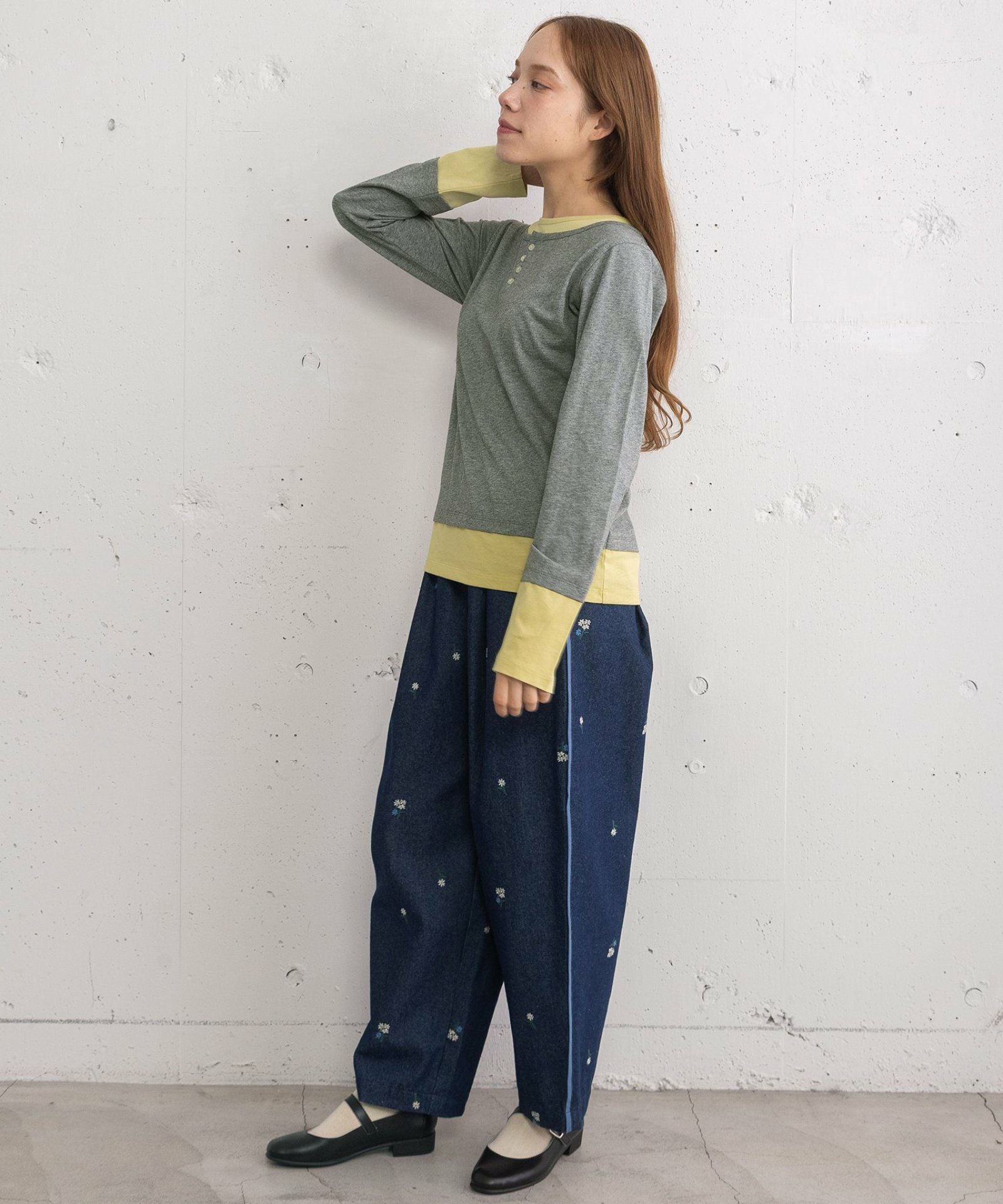 フラワー刺繍タックパンツ | COO ONLINE
