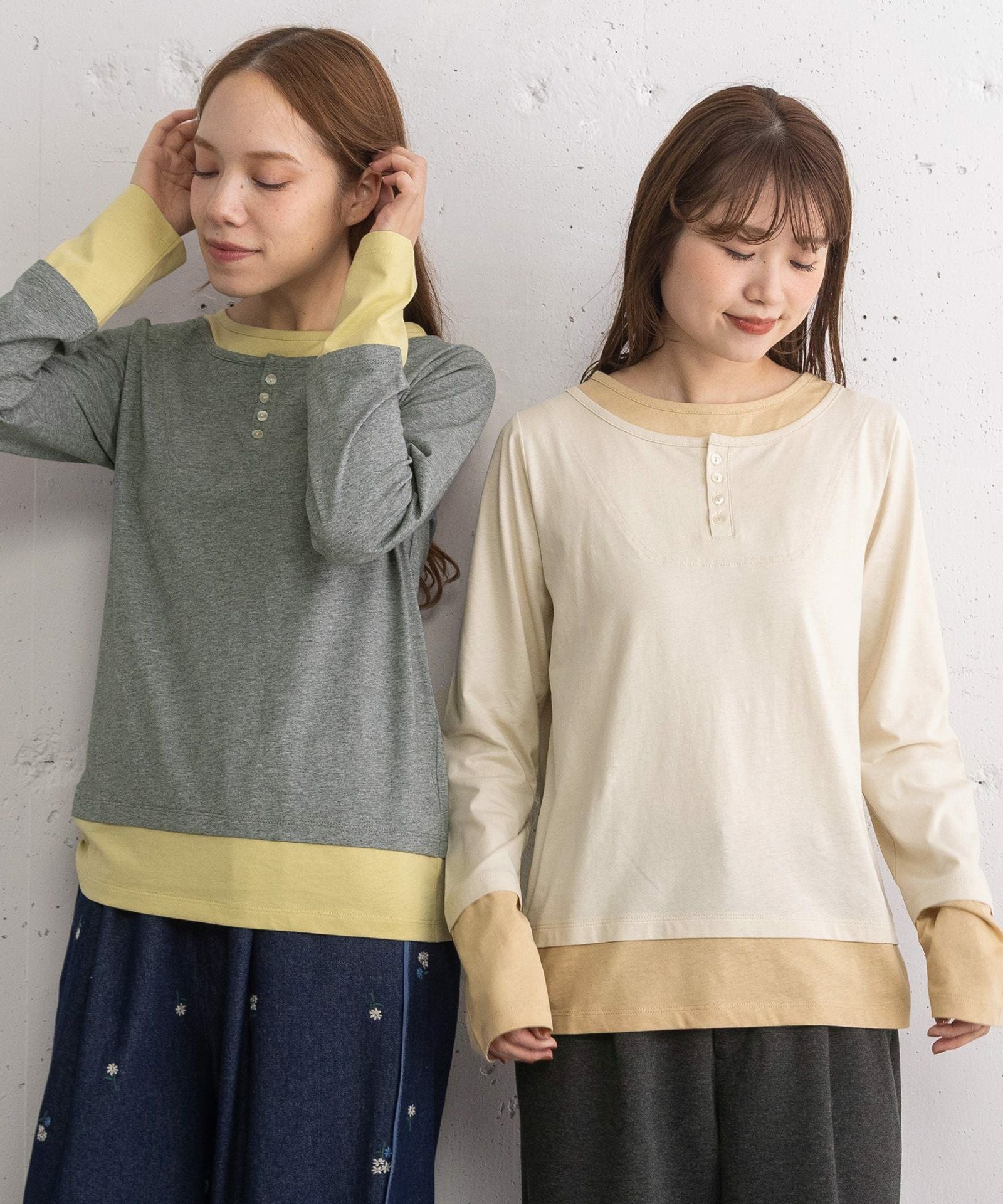 レイヤード風ヘンリーネックトップス | COO ONLINE