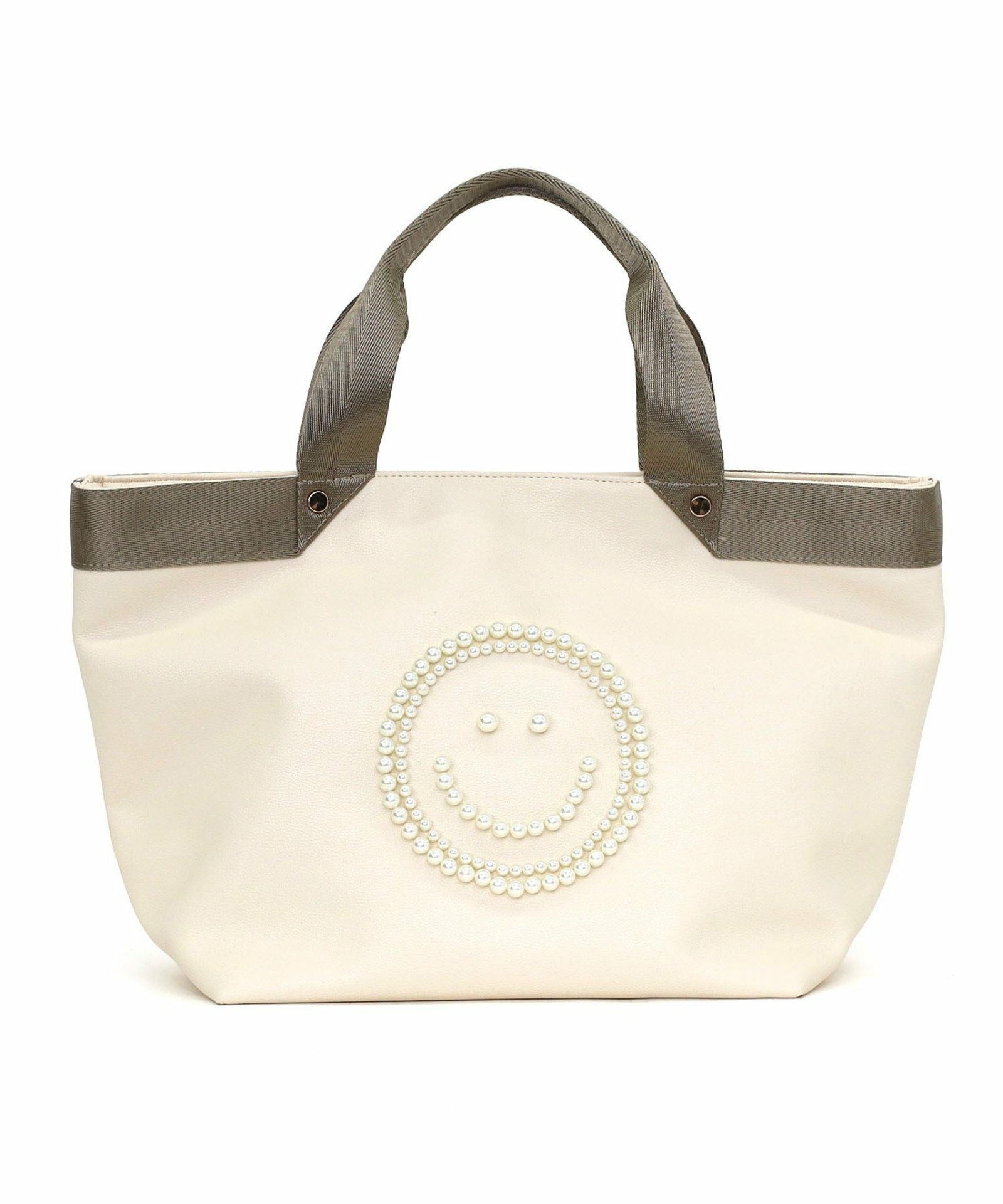 ☆SUMMER SALE☆SMILEY テープハンドルxビーズ刺繍トートバッグ
