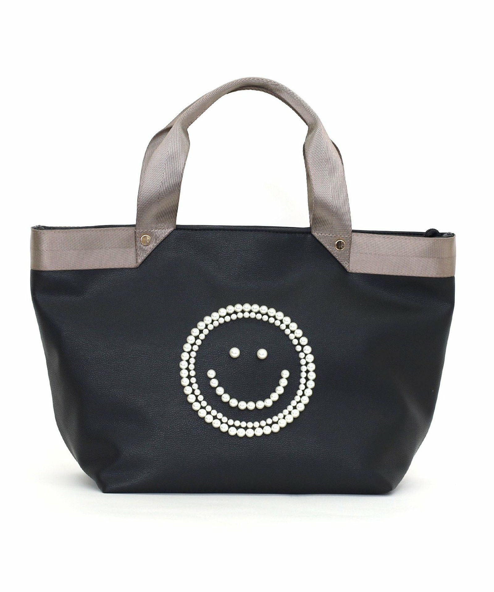 ☆SUMMER SALE☆SMILEY テープハンドルxビーズ刺繍トートバッグ