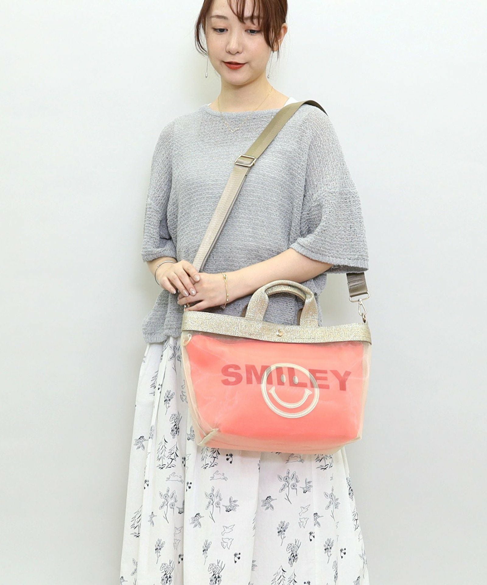 ☆SUMMER SALE☆SMILEY inbag付マルチWAYメッシュトート