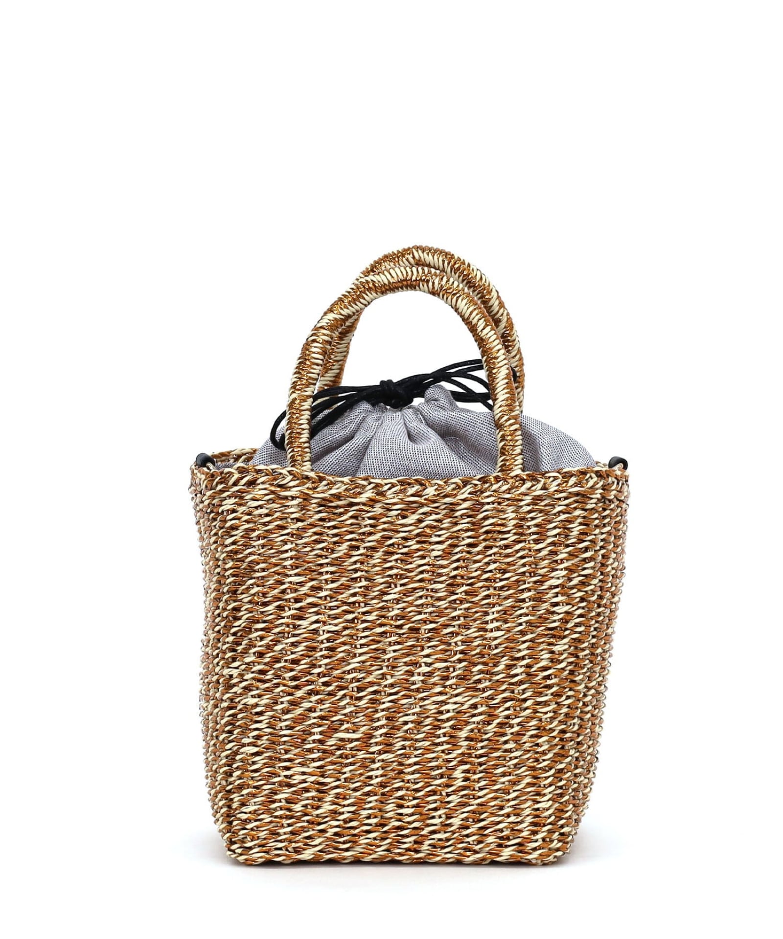 ☆SUMMER SALE☆タッセル付メタリックフィルム2WAYカゴバッグ
