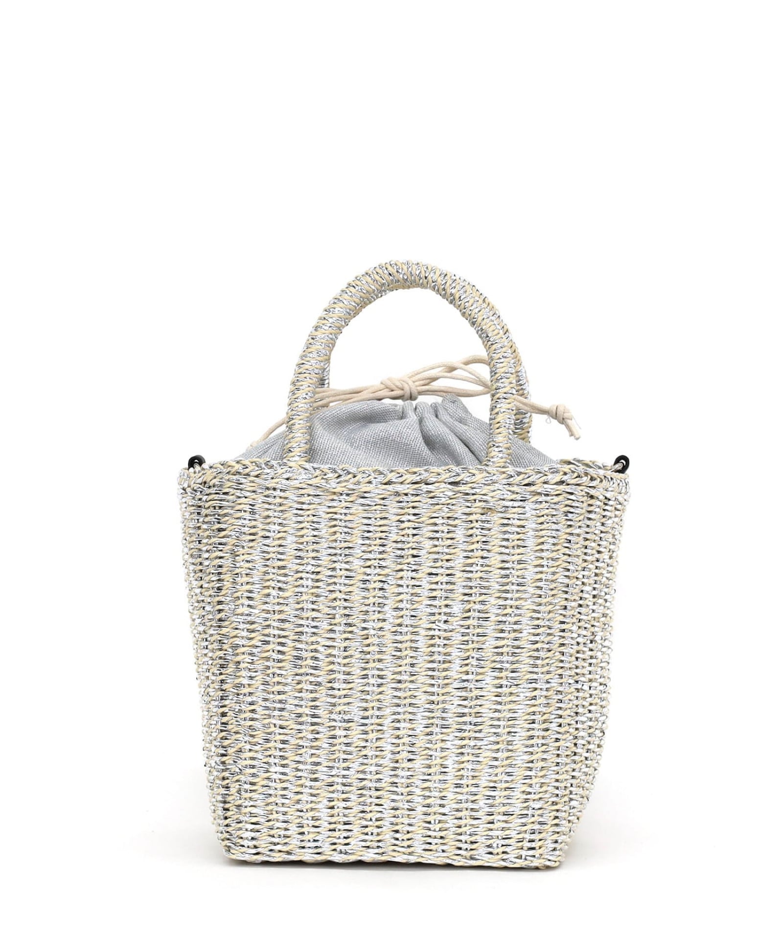 ☆SUMMER SALE☆タッセル付メタリックフィルム2WAYカゴバッグ