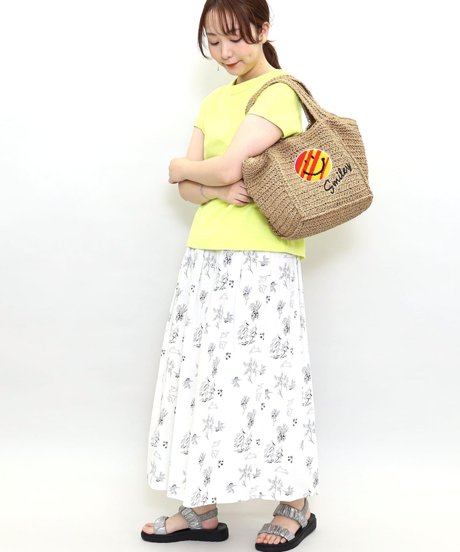 ☆SUMMER SALE☆SMILEY サガラ刺繍ペーパーカゴバッグ | COO ONLINE