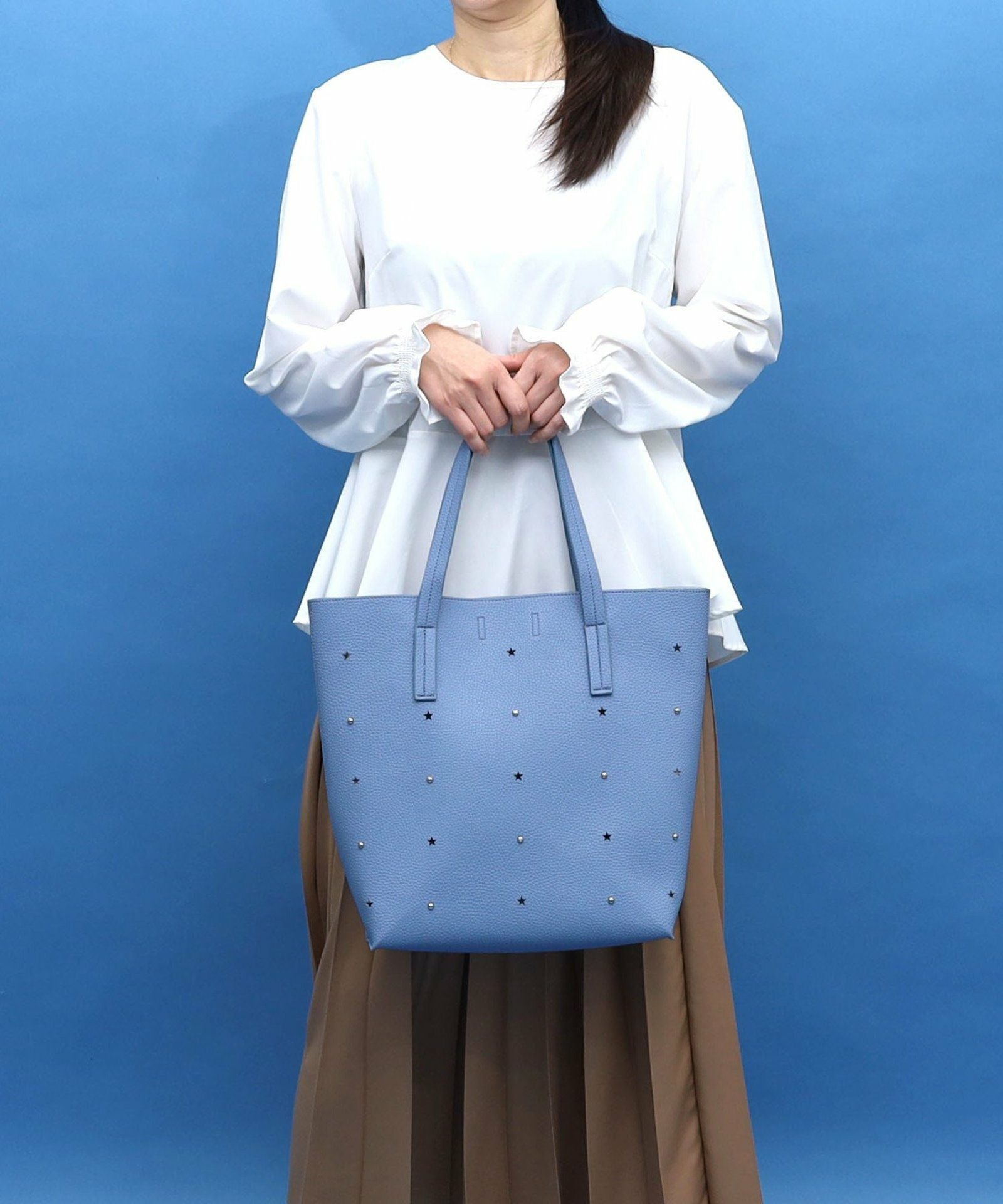 ☆SUMMER SALE☆星柄刺繍フェイクレザートートバッグ／A4対応 | COO