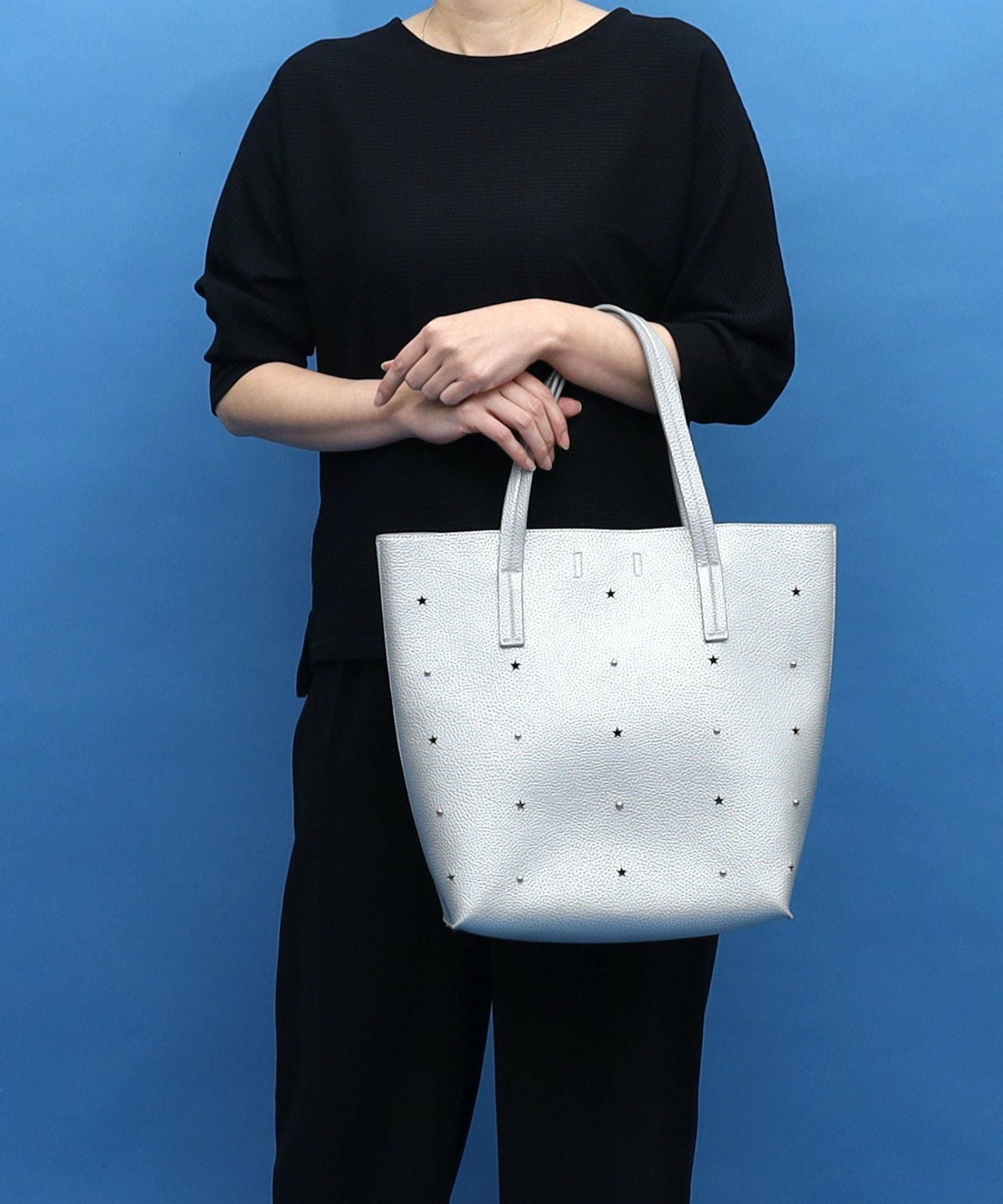 【774】ハンドメイド　バッグ4点 星柄刺繍フェイクレザートートバッグ／A4対応 | COO ONLINE
