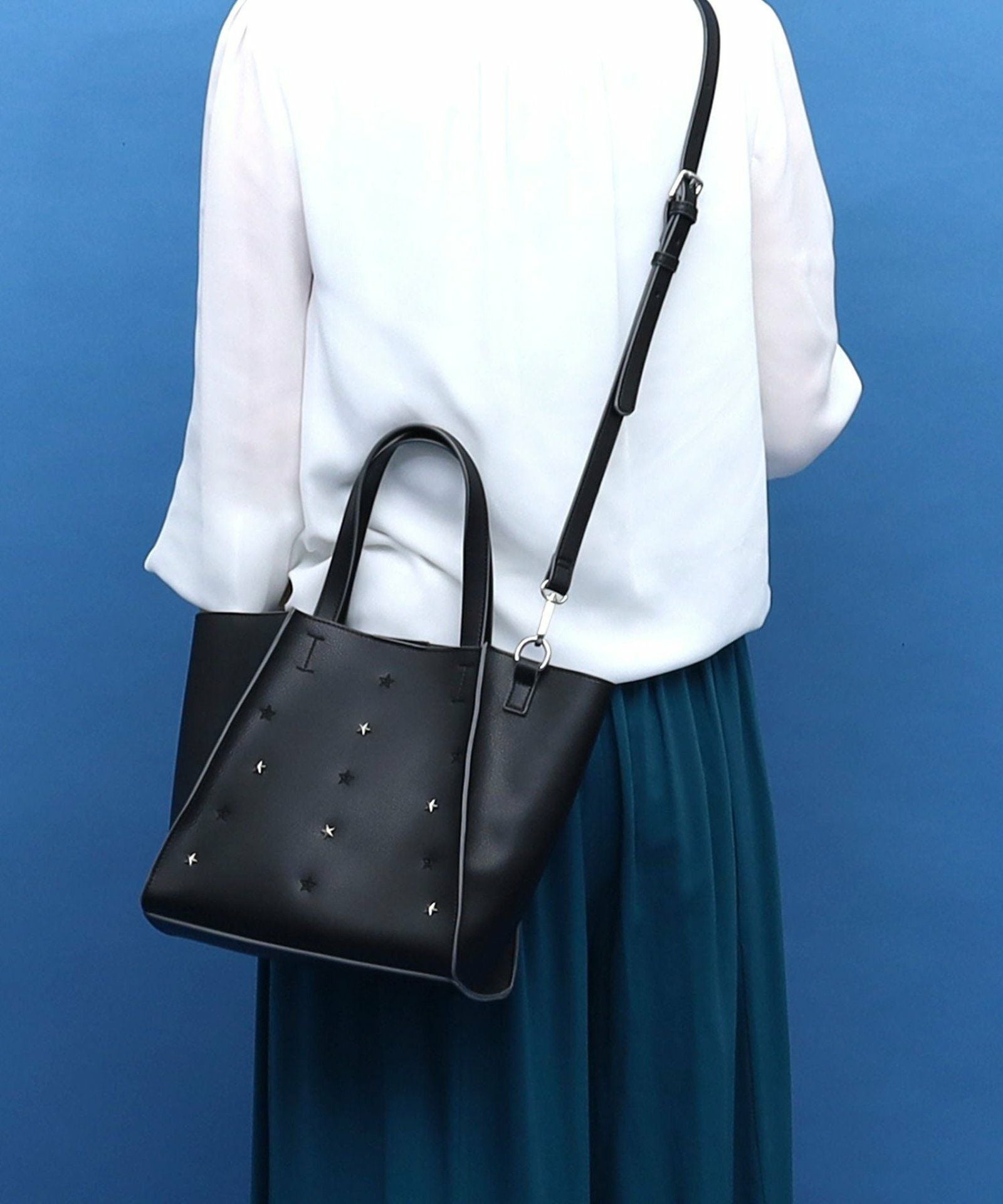 ☆SUMMER SALE☆星柄刺繍x星スタッズ2WAYトートバッグ | COO ONLINE