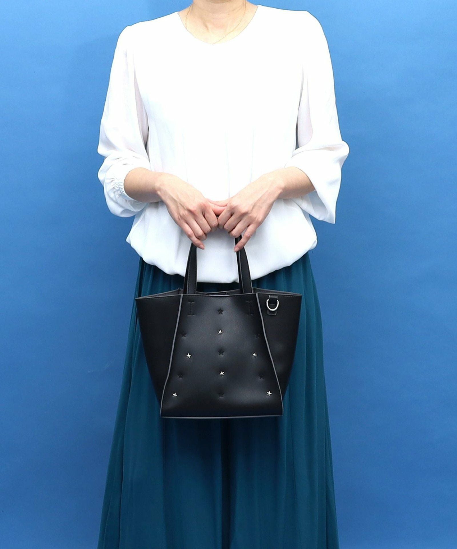 ☆SUMMER SALE☆星柄刺繍x星スタッズ2WAYトートバッグ | COO ONLINE