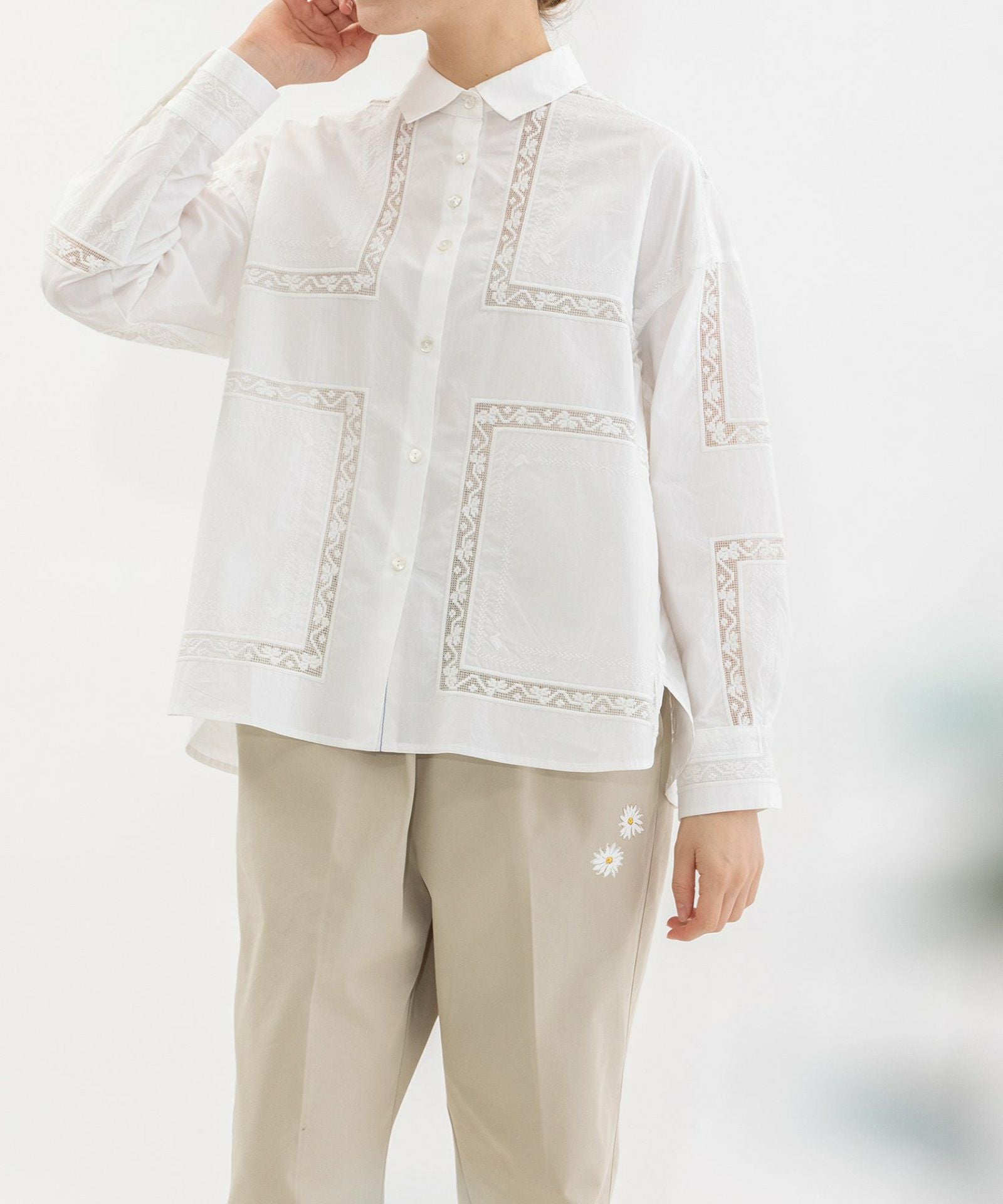 SUMMER SALE】ハンカチ風刺繍レースシャツ | COO ONLINE