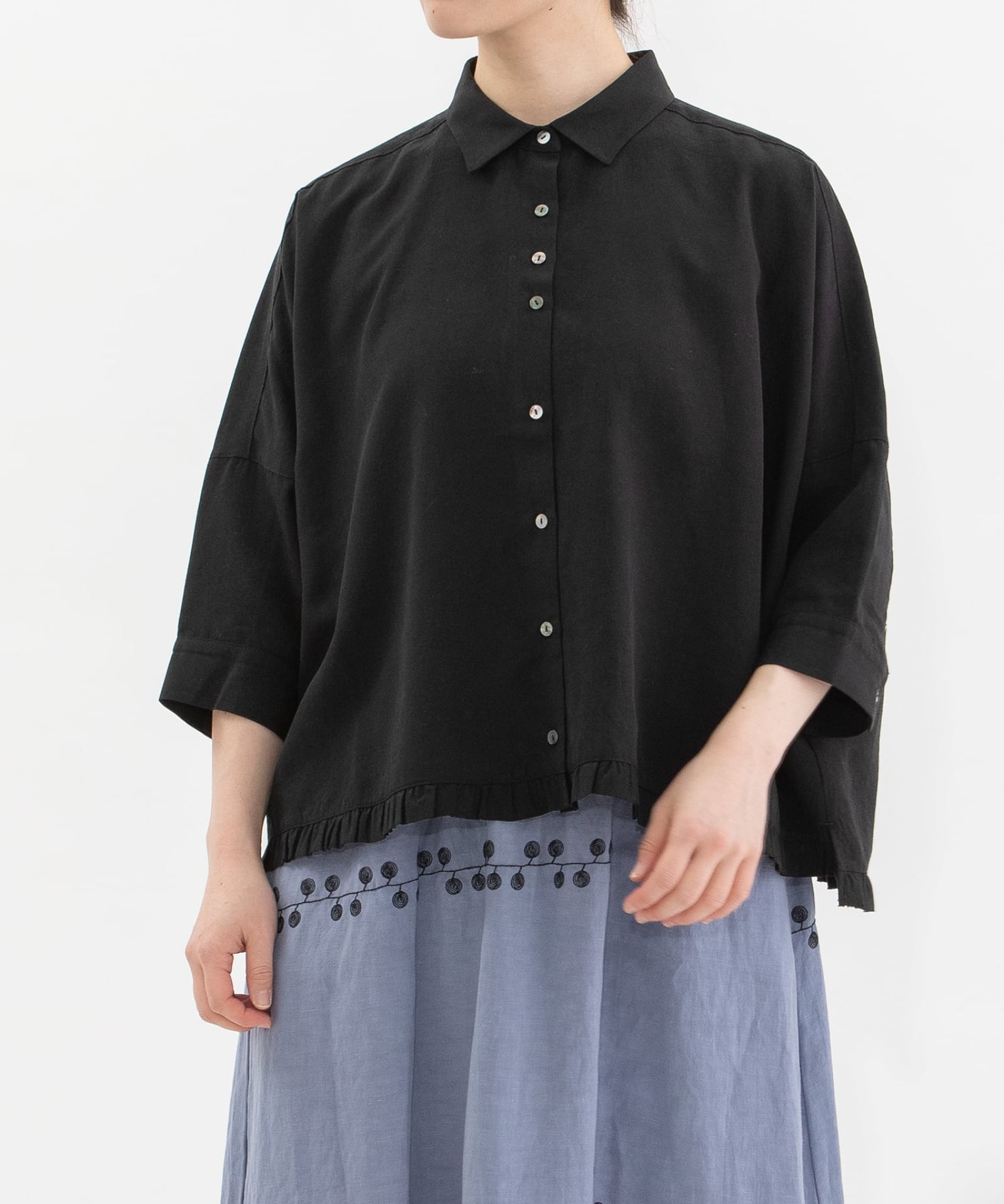 SUMMER SALE】6分袖裾フリルクロップドシャツ | COO ONLINE