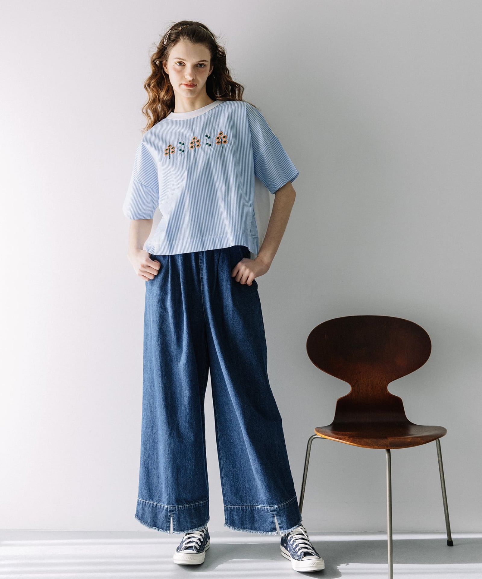 布帛使いサークルツリー刺繍Tee | COO ONLINE