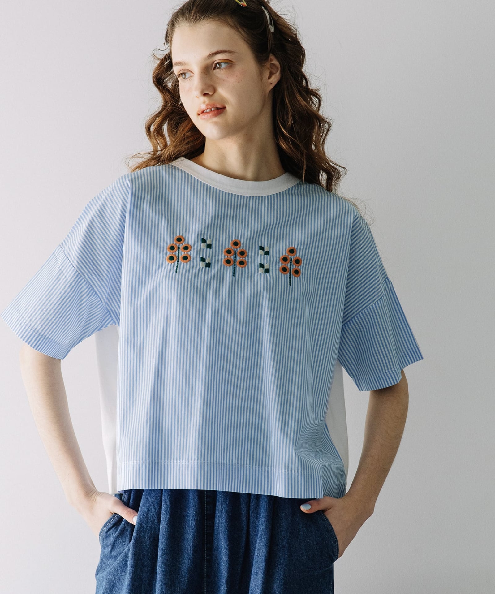 SUMMER SALE】布帛使いサークルツリー刺繍Tee | COO ONLINE