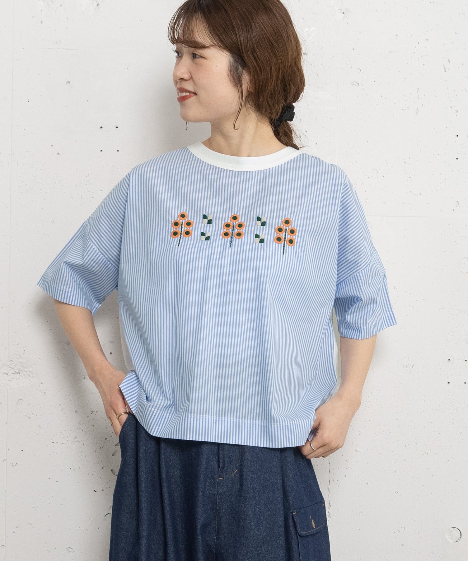 SUMMER SALE】布帛使いサークルツリー刺繍Tee | COO ONLINE