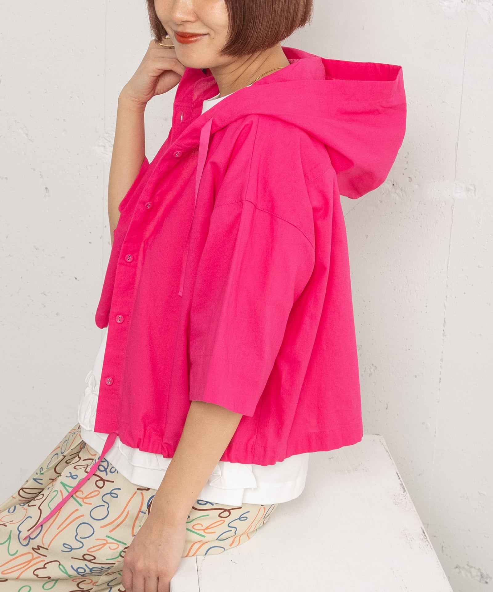  クロップドフーディー【CROPPED SHIRT】新品未使用 SUMMER SALE】クロップドフーディシャツ | COO ONLINE