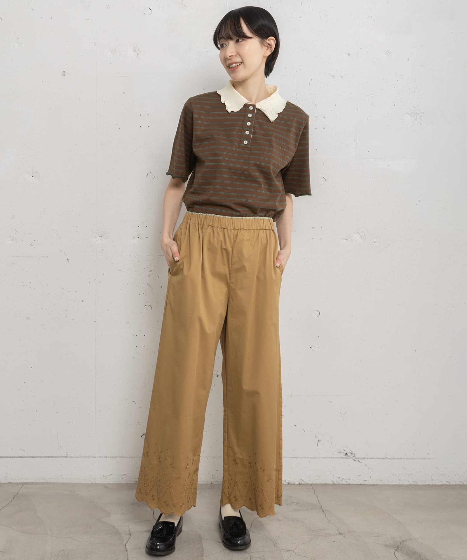SUMMER SALE】裾スカラップバード刺繍パンツ | COO ONLINE