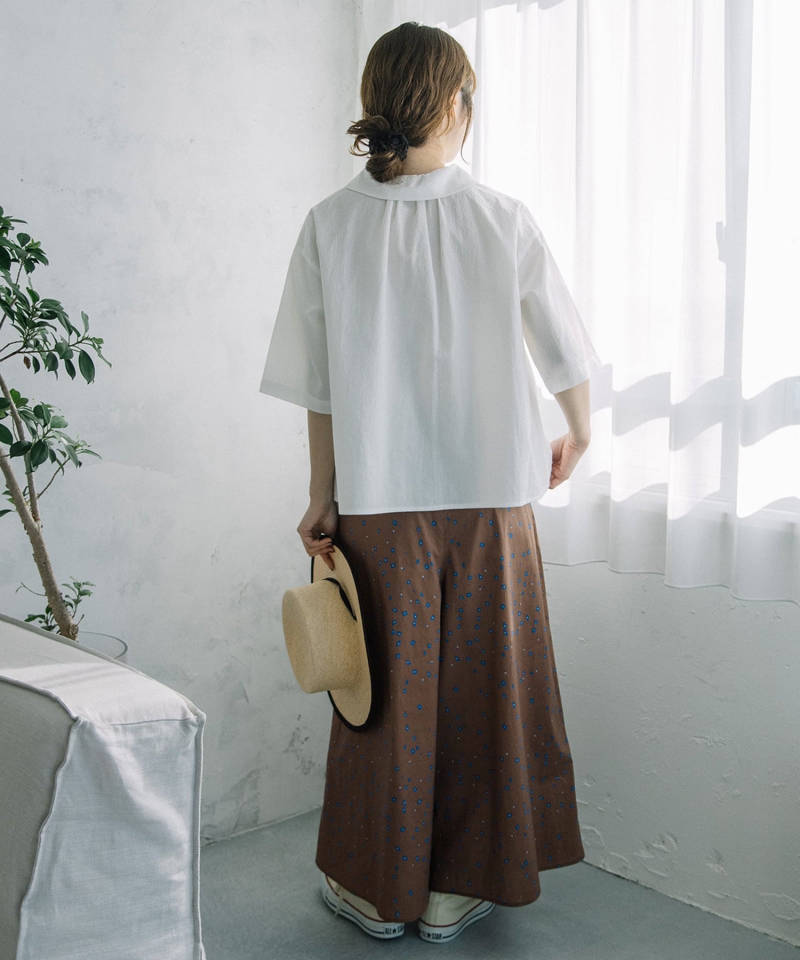 SUMMER SALE】フラットカラー半袖タックブラウス | COO ONLINE