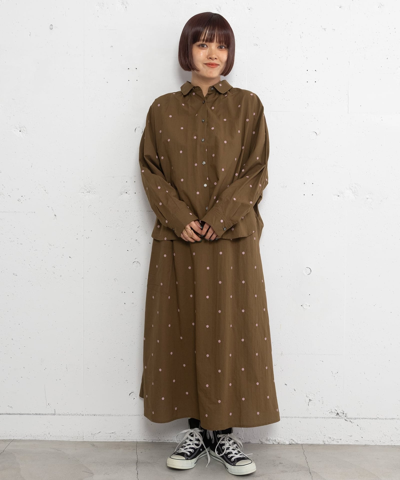 ご予約会対象商品＞ドット刺繍丸衿ドルマンシャツ | COO ONLINE