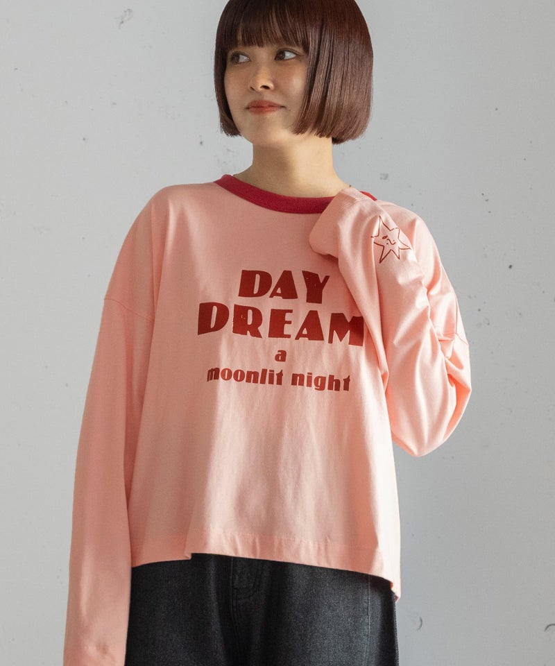 DAY DREAMロゴプリントリンガートップス