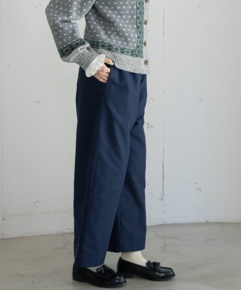 ポイント刺繍モールスキンイージーパンツ 
